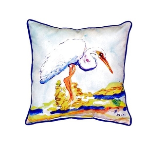 Betsy'S Egret Small Indoor/Outdoor Pillow 12X12