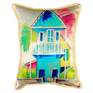W. Palm Hut Blue Small Indoor/Outdoor Pillow 11X14
