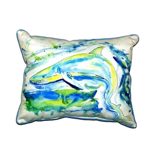 Green Shark Small Indoor/Outdoor Pillow 11X14