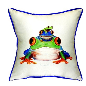 Stacked Frogs Small Indoor/Outdoor Pillow 12X12