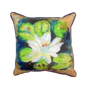 Water Lily On Rice Small Indoor/Outdoor Pillow 12X12