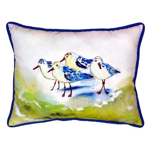 Green Sanderlings Small Indoor/Outdoor Pillow 11X14