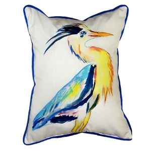 Vertical Blue Heron Extra Large Zippered Pillow 20X24