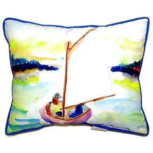 Pink Sailboat Extra Large Zippered Pillow 20X24