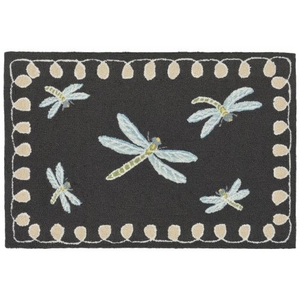 Liora Manne Frontporch Dragonfly Indoor/Outdoor Rug Midnight 20"X30"