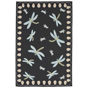 Liora Manne Frontporch Dragonfly Indoor/Outdoor Rug Midnight 5'X7'6"