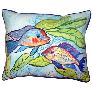 Pair Of Fish Small Outdoor Indoor Pillow