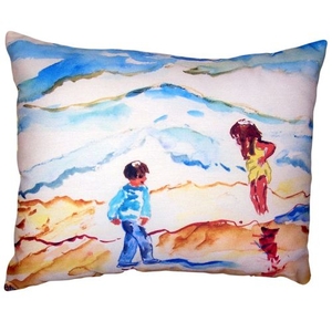 Wading At The Beach No Cord Pillow