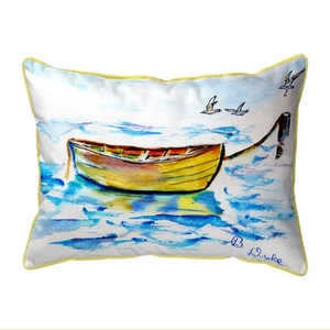 Yellow Row Boat Indoor/Outdoor Extra Large Pillow 20X24