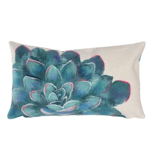 Liora Manne Visions III Succulent Indoor/Outdoor Pillow Ivory 12"X20"