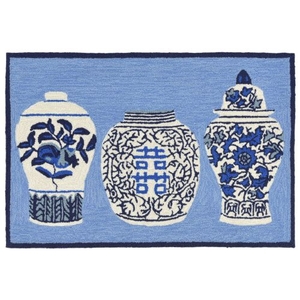 Liora Manne Ginger Jars Runner Rug Blue 24 x 60"