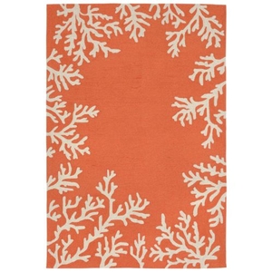 Liora Manne Capri Coral Border Indoor/Outdoor Rug Orange 8'3"X11'6"