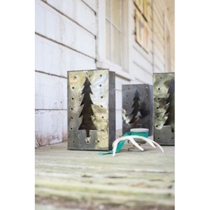 Tin Bag Christmas Tree Luminary Set of 6