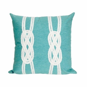 Liora Manne Visions Ii Double Knot Indoor/Outdoor Pillow Aqua 20" Square