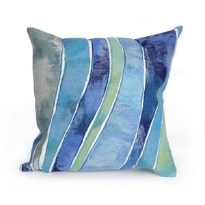 Liora Manne Visions Iii Waves Indoor/Outdoor Pillow Ocean 20" Square