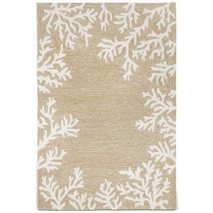Coral Border Indoor/Outdoor Rug Neutral
