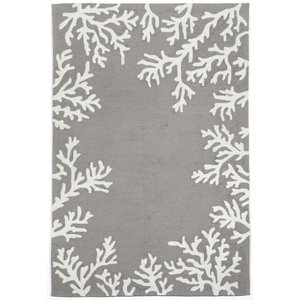 Coral Border Indoor/Outdoor Rug Silver