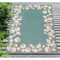 Liora Manne Capri Seashell Border Indoor/Outdoor Rug Aqua 42"X66"