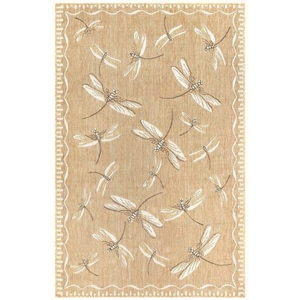Liora Manne Carmel Dragonfly Indoor/Outdoor Rug Dark Sand 23"X7'6"