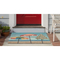 Liora Manne Frontporch Beach Umbrellas Indoor/Outdoor Rug Aqua 30"X48"