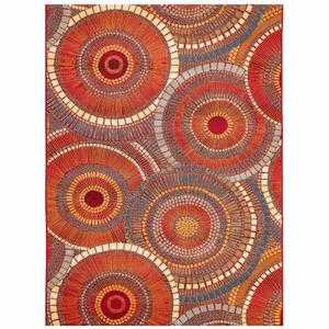 Liora Manne Marina Circles Indoor/Outdoor Rug Saffron 4'10"X7'6"
