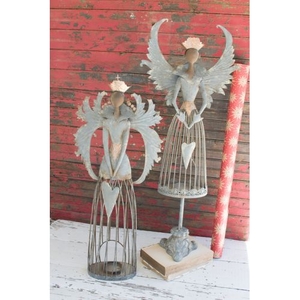 Metal Christmas Angels, Set of 2