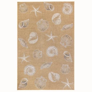 Liora Manne Carmel Shells Indoor/Outdoor Rug Sand 7'10" RD