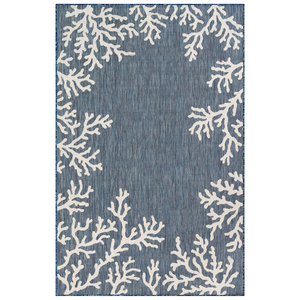 Liora Manne Carmel Coral Border Indoor/Outdoor Rug Navy 39"X59"