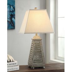 Shutter Tower Table Lamp, Coastal Shutter Table Lamp In White