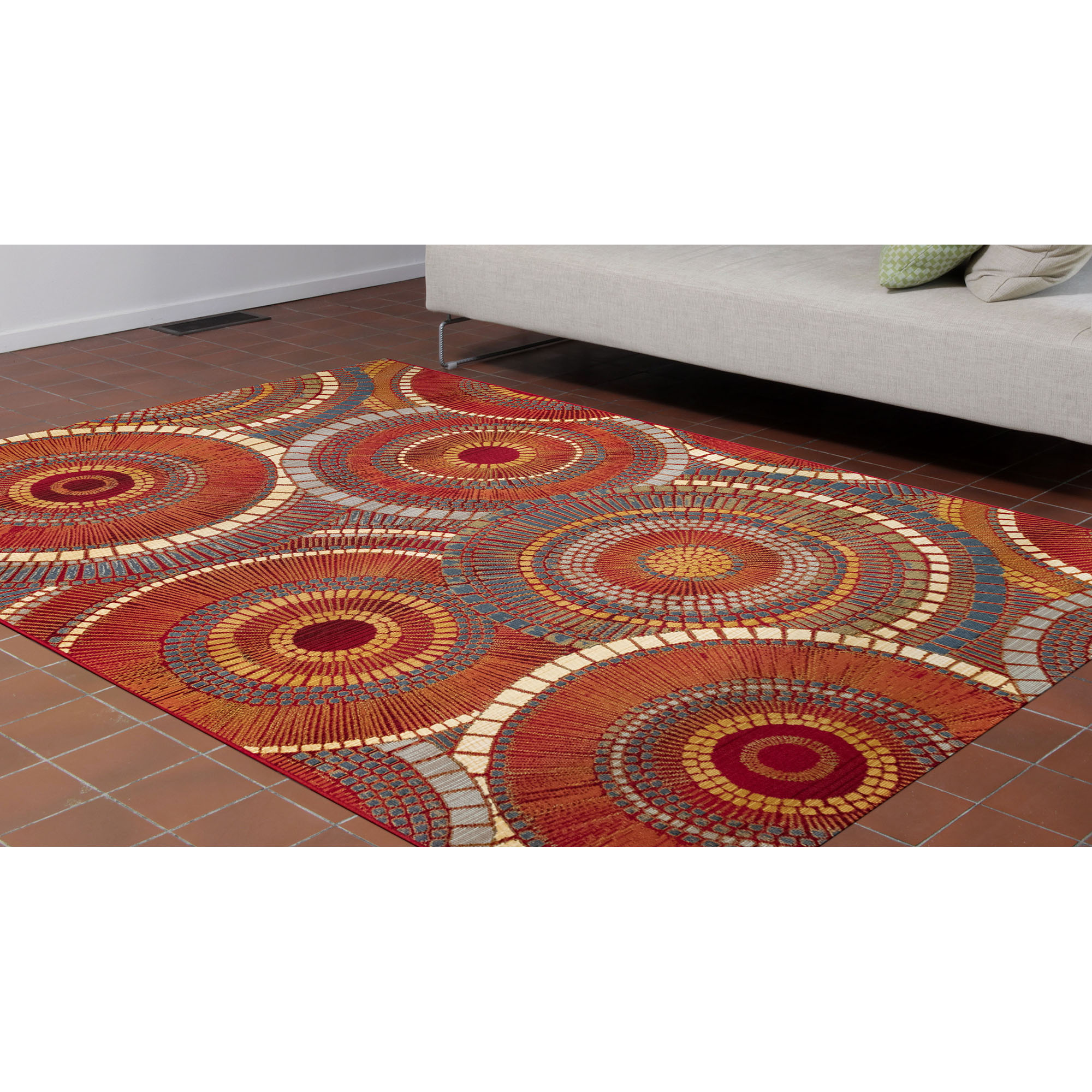 Liora Manne Marina Circles Indoor/Outdoor Rug Saffron 7'10"X9'10", Shop