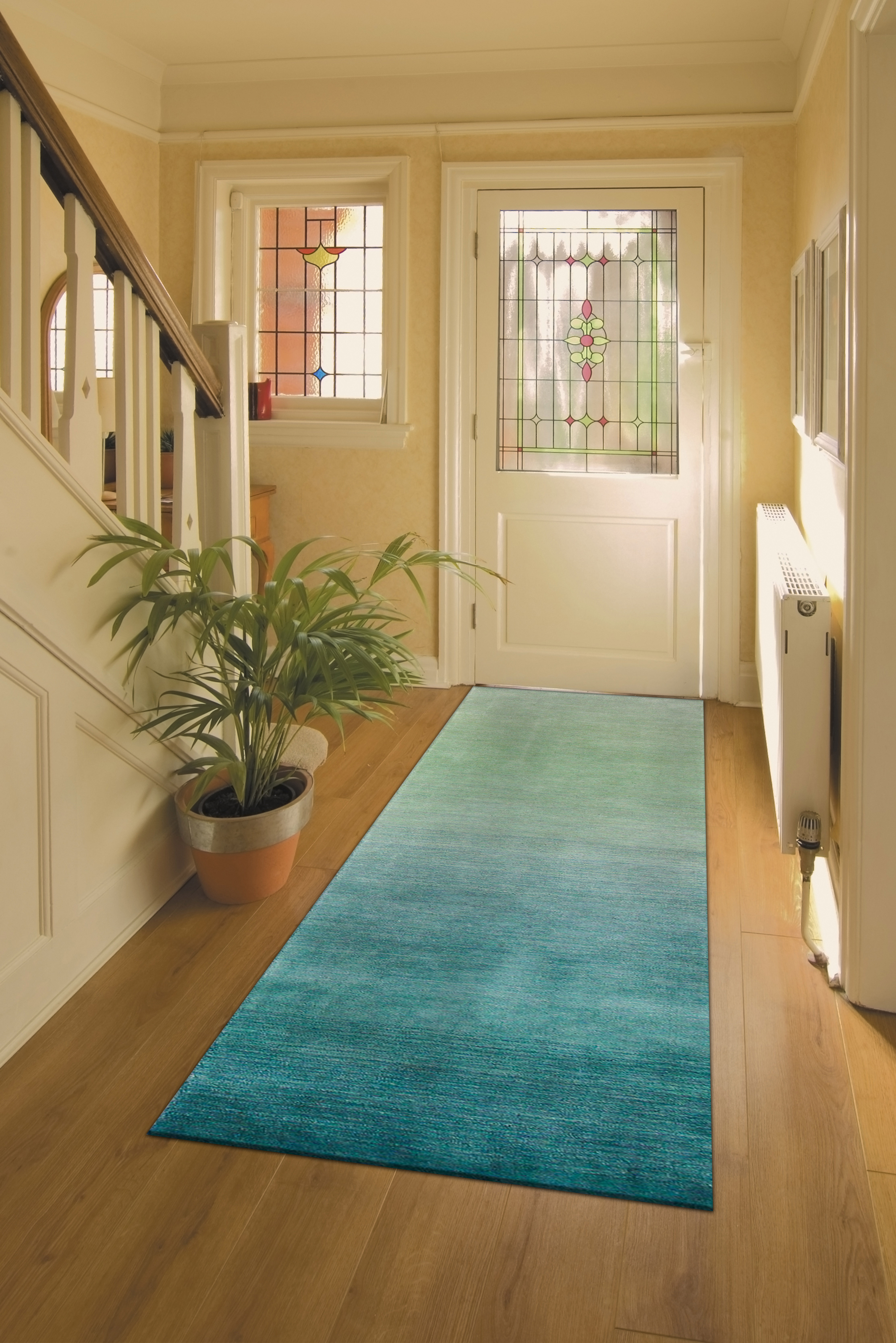 Liora Manne Arca Ombre Indoor Rug Aqua 24"X7'6", Shop A