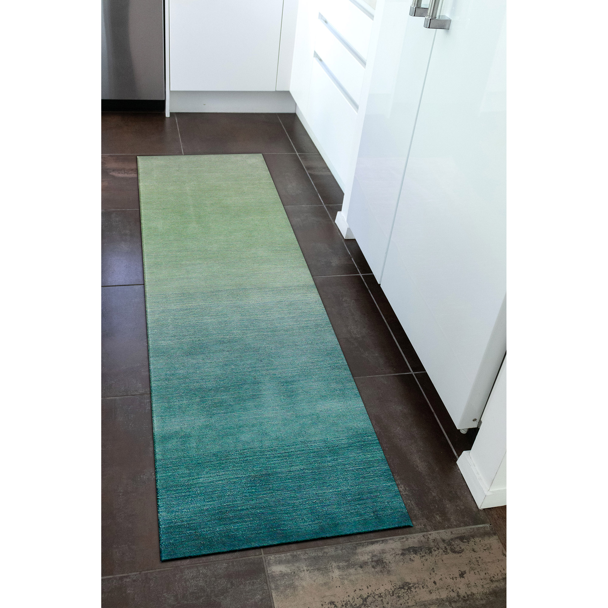 Liora Manne Arca Ombre Indoor Rug Aqua 24"X7'6", Shop A