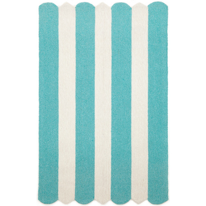 Cabana Stripe Turquoise Indoor Out, Turquoise Outdoor Rug