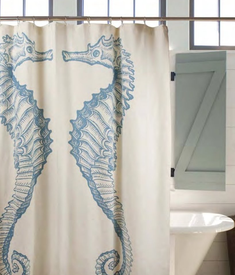 Seahorse Shower Curtain, Seahorse Shower Curtain Setup