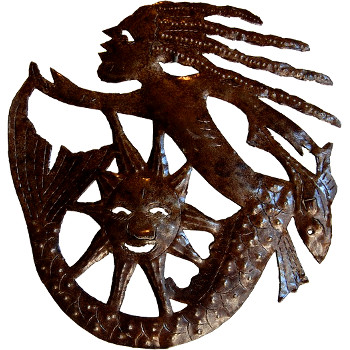 Mermaid With Sun Sculpture