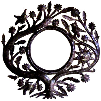 Tree With Sun Outdoor/Indoor Mirror