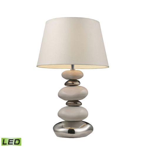 Mary-Kate And Ashley 23" Elemis Led Table Lamp In White And Chrome