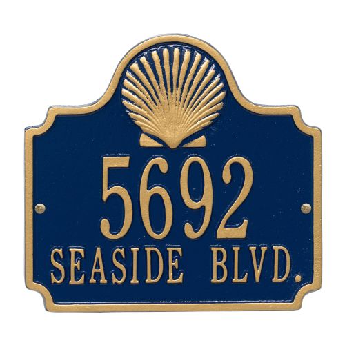 Personalized Conch Plaque, Blue / Gold