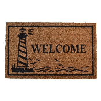 Lighthouse Welcome Vinyl Back Door Mat