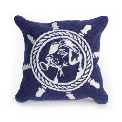 Liora Manne Frontporch Seadog Indoor/Outdoor Pillow Marine 18" Square