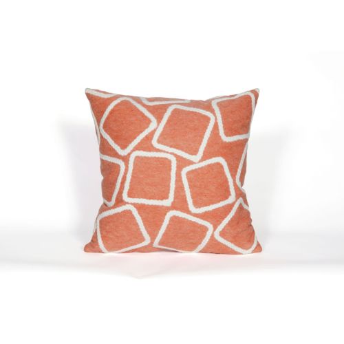 Liora Manne Visions I Squares Indoor/Outdoor Pillow - Orange, 20" Square