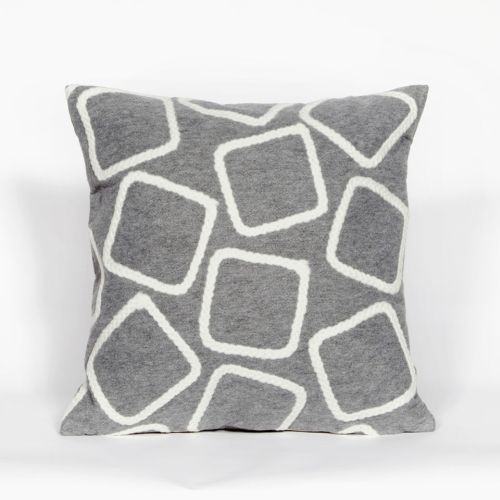 Liora Manne Visions I Squares Indoor/Outdoor Pillow - Silver, 20" Square