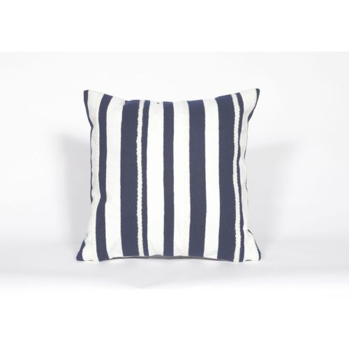 Liora Manne Visions Ii Marina Stripe Indoor/Outdoor Pillow - Navy, 20" Square