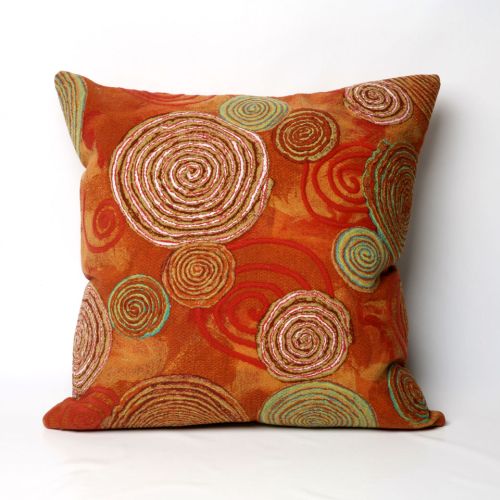 Liora Manne Visions Iii Graffiti Swirl Indoor/Outdoor Pillow - Red, 20" Square