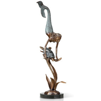 Mermaid With Turtle Sculpture