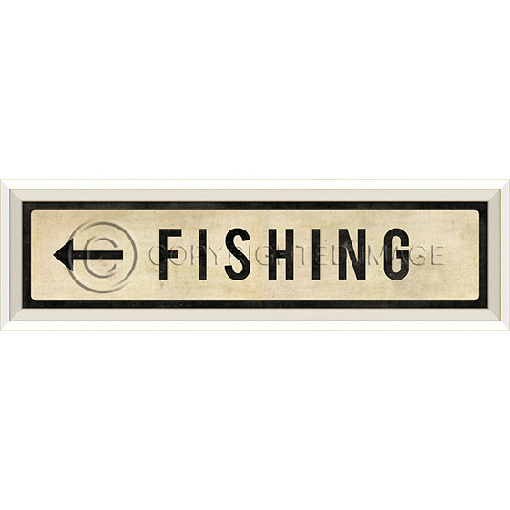 Fishing Left Art Sign