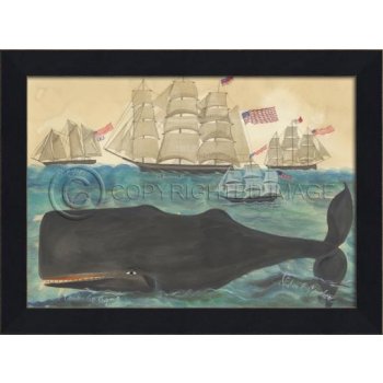 Nantucket Signals Whale Framed Art
