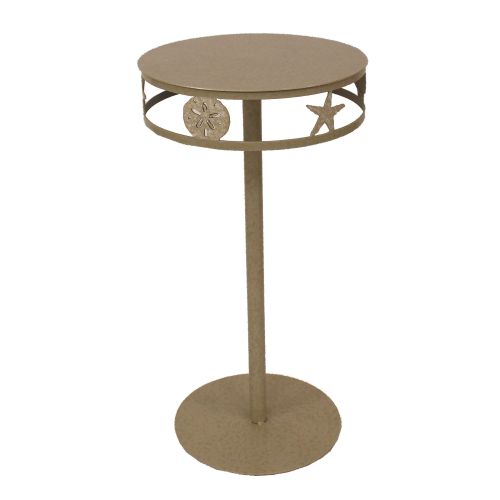 Coastal Lamp Drink Table W/ Multi Shell Band