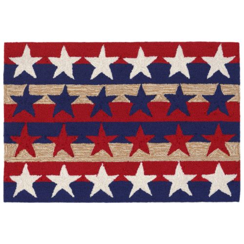 Liora Manne Frontporch Stars & Stripes Indoor/Outdoor Rug Red 24 in. x 60 in.