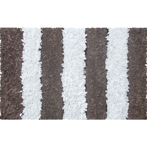 Brown Stripe Shag Shag Rug, 2.8 X 4.8